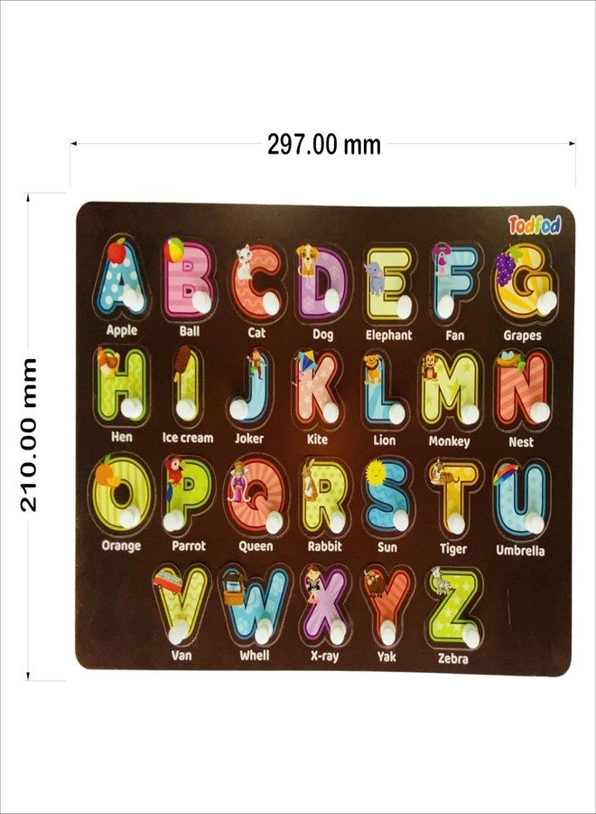 Todfod Wooden Learning Educational Board for Kids, Puzzle Toys Boys & Girls (Alphabets, Numbers & Shapes) (ABC, Numbers & Shapes) (ABCD 4 in 1 & English Numbers) - Image 5